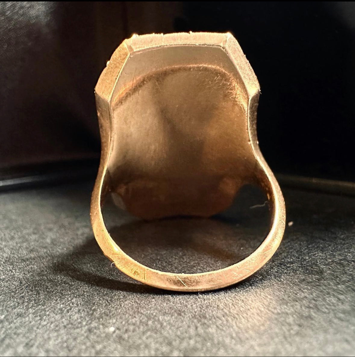 18th c Blue Glass Pearl ring
