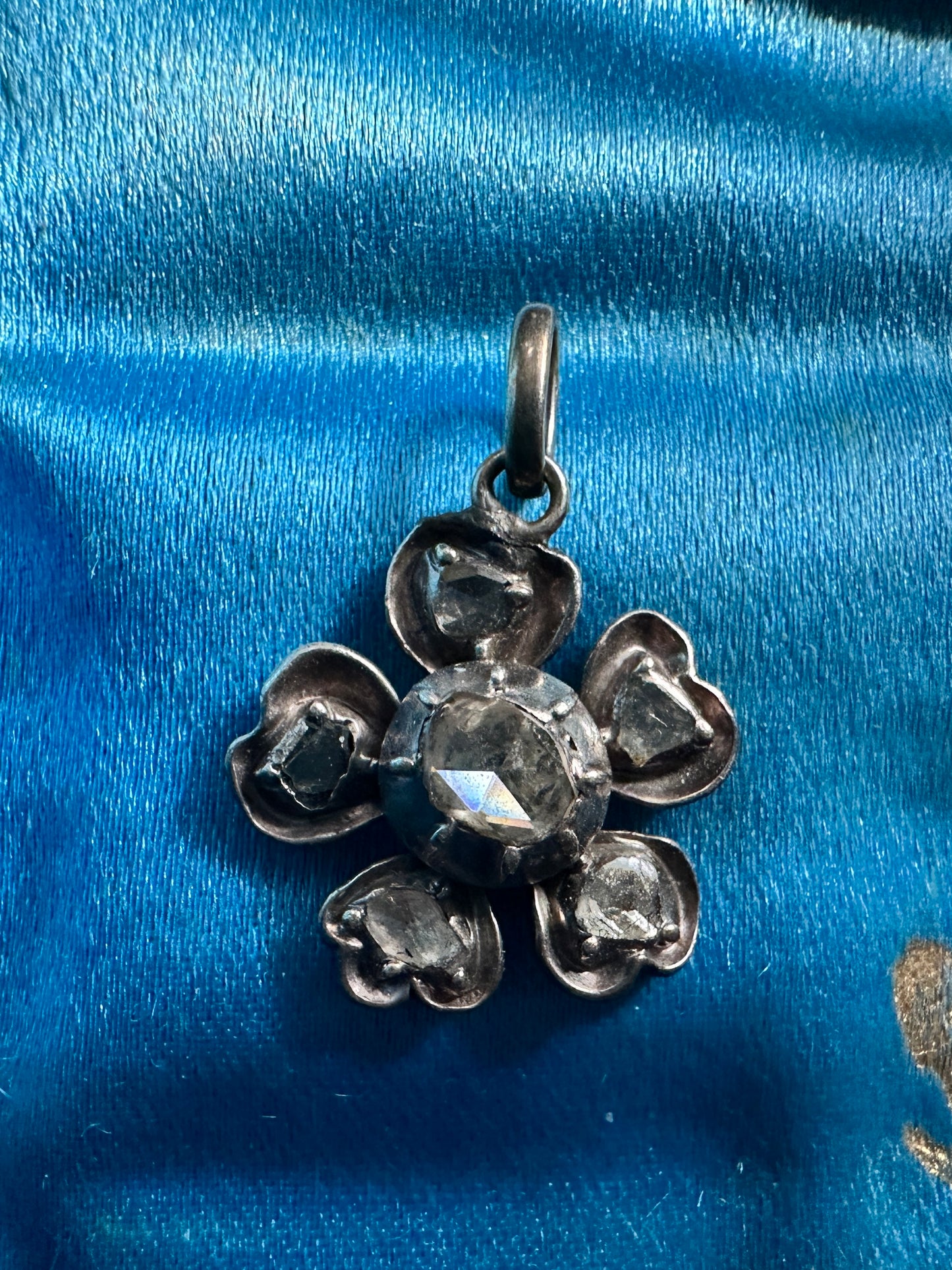Antique Diamond Flower Pendant