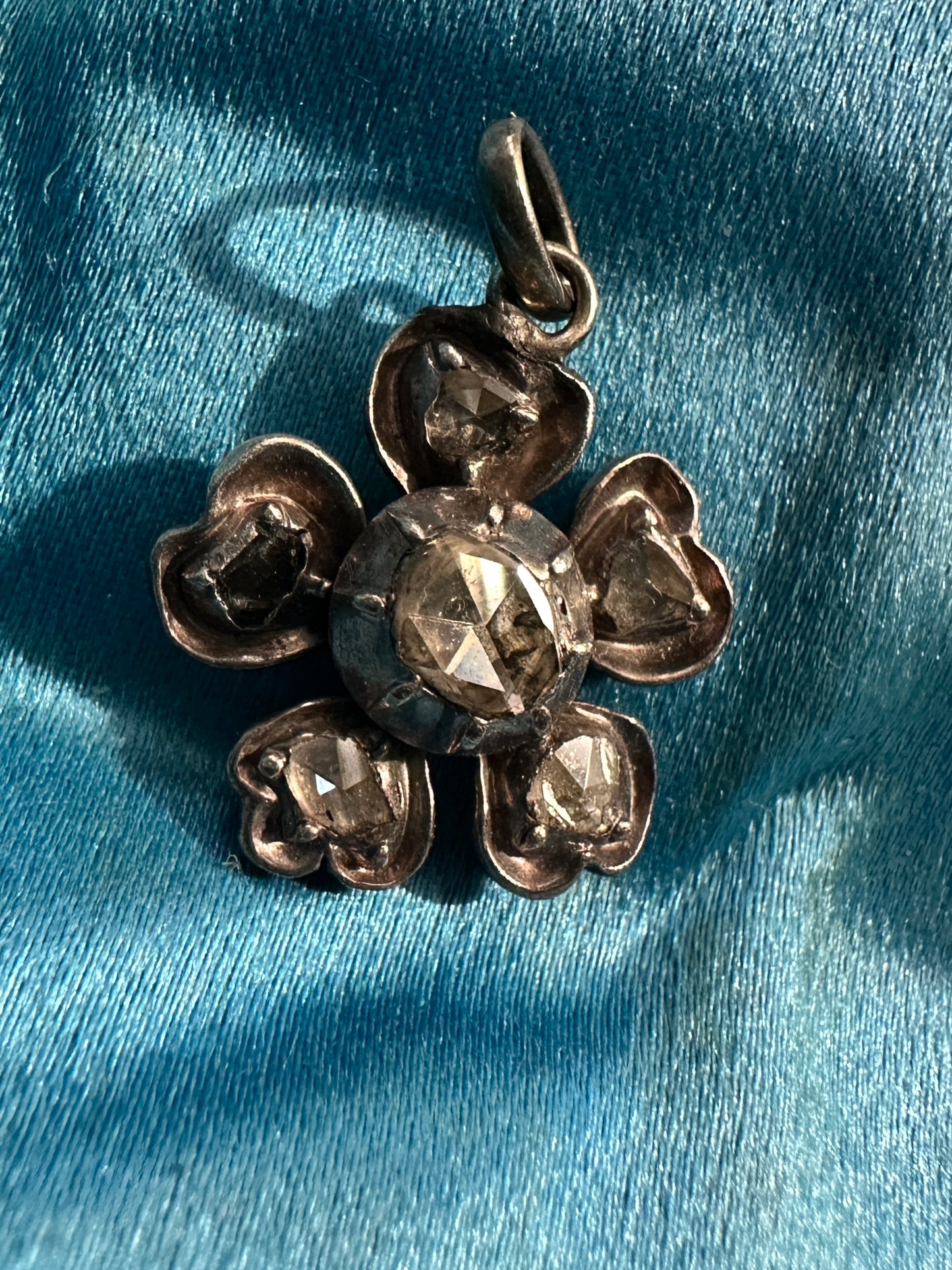Antique Diamond Flower Pendant